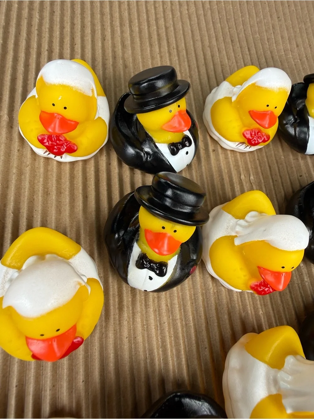 Yellow Bride and Groom Rubber Duck Cake Toppers - Wedding Party Decorations